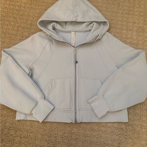 lululemon athletica light blue full zip scuba hoddie